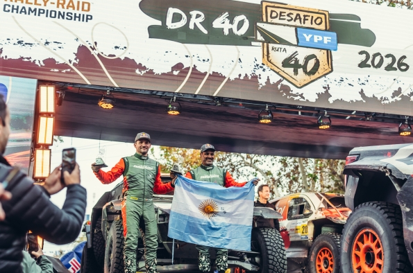 Nasser Al-Attiyah And Fabian Lurquin - Desafío Ruta 40 Podium